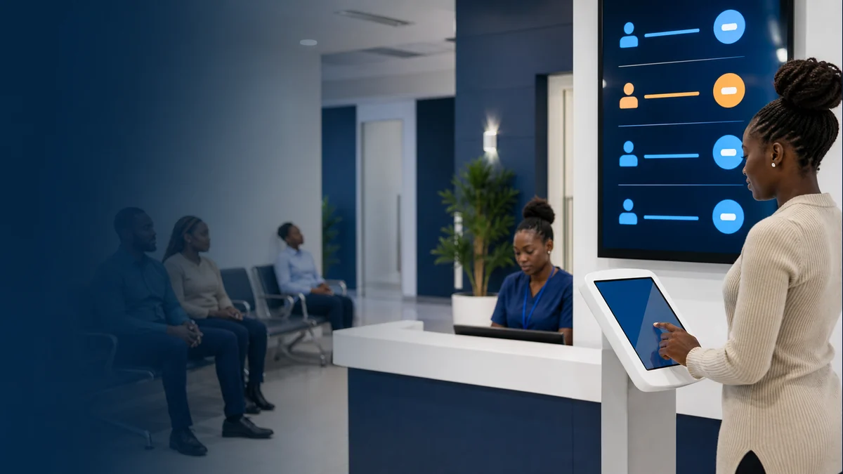 Queue Management & Check-in System visual