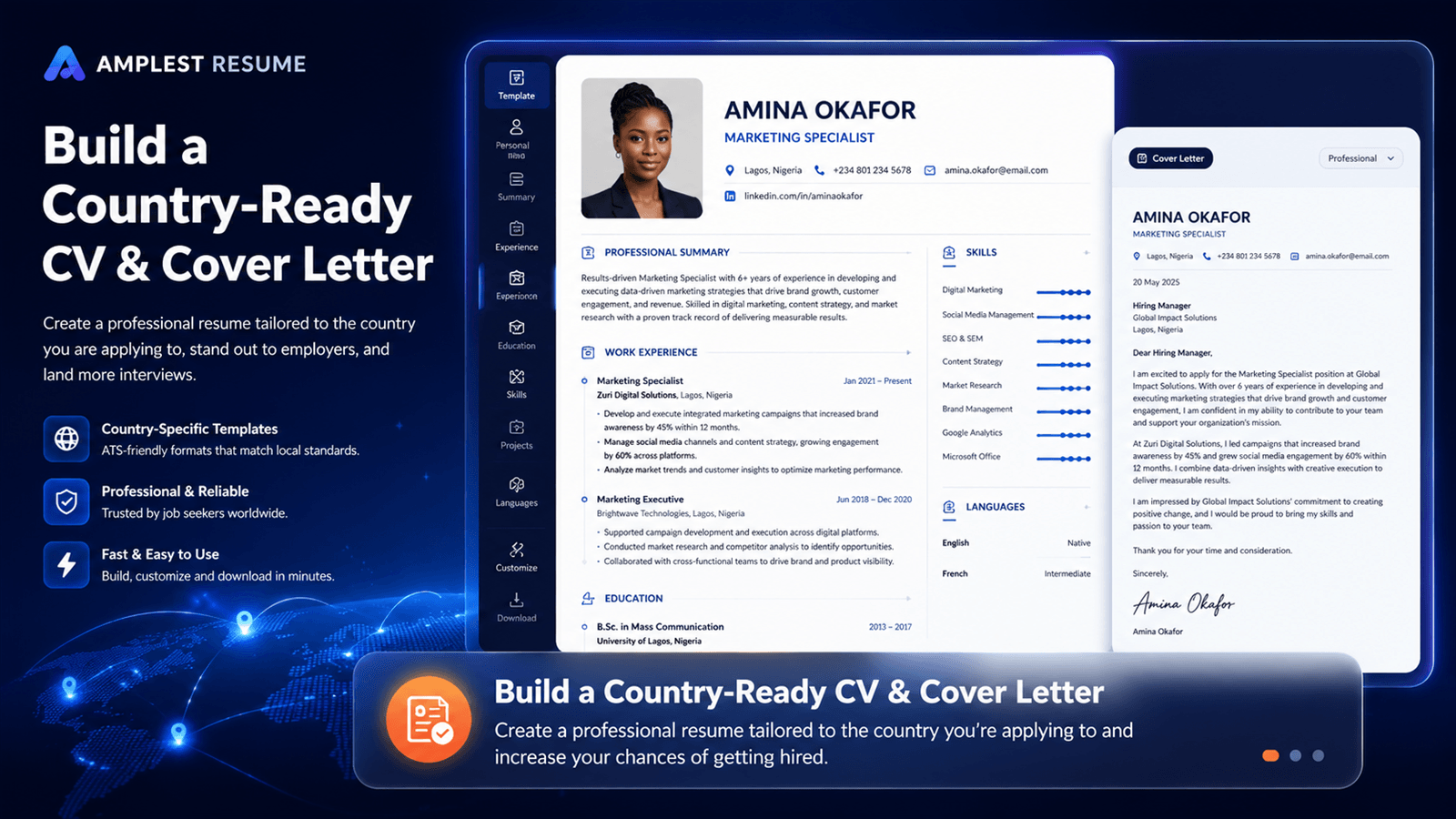 Build a Country-Ready CV & Cover Letter visual